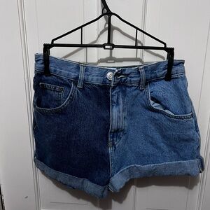BDG Blue Jean Shorts High-Waisted Color-Blocked